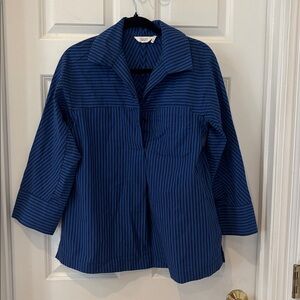 TOAST striped collared Cotton blouse tunic Small